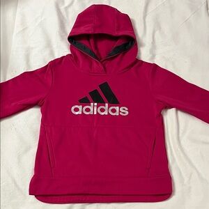 adidas Kids Magenta Hoodie with Black Logo